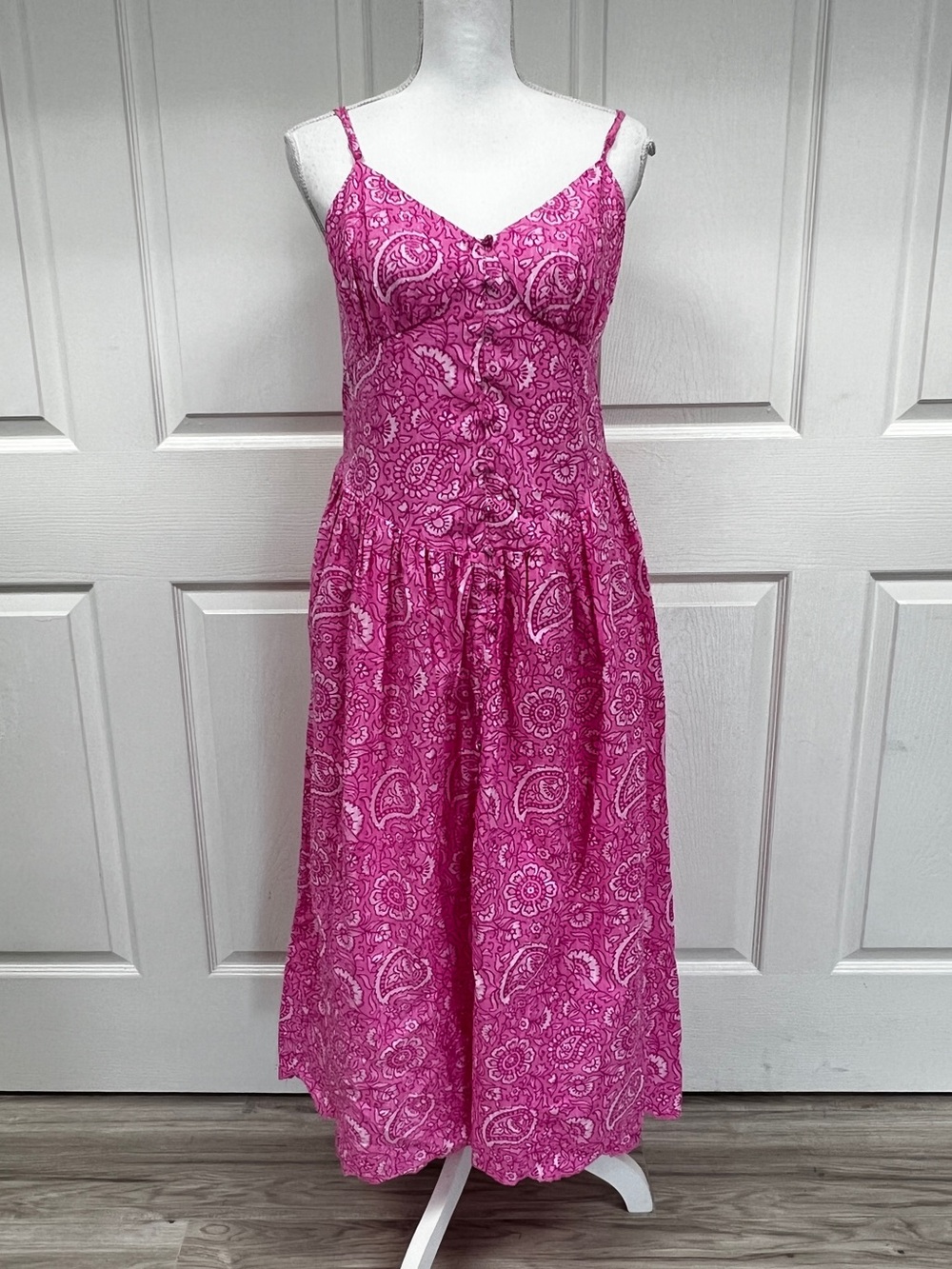 Roller Rabbit x Target Paisley Floral Drop Waist Midi Pink Dress Size M NWT